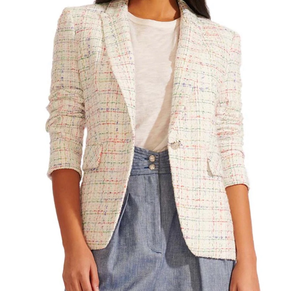 Veronica Beard Cutaway colorful Tweed Blazer
